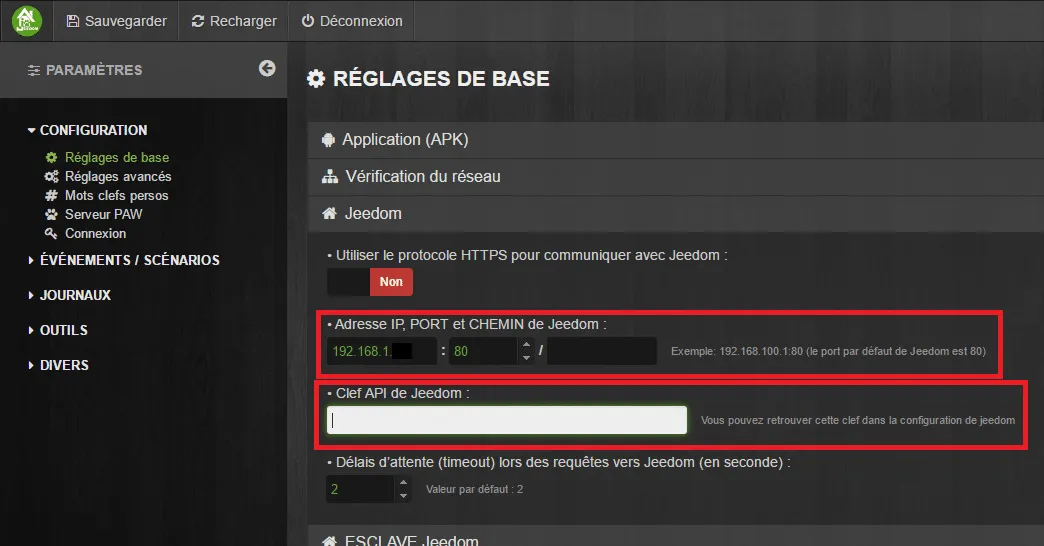 Jeedom Paw Interface