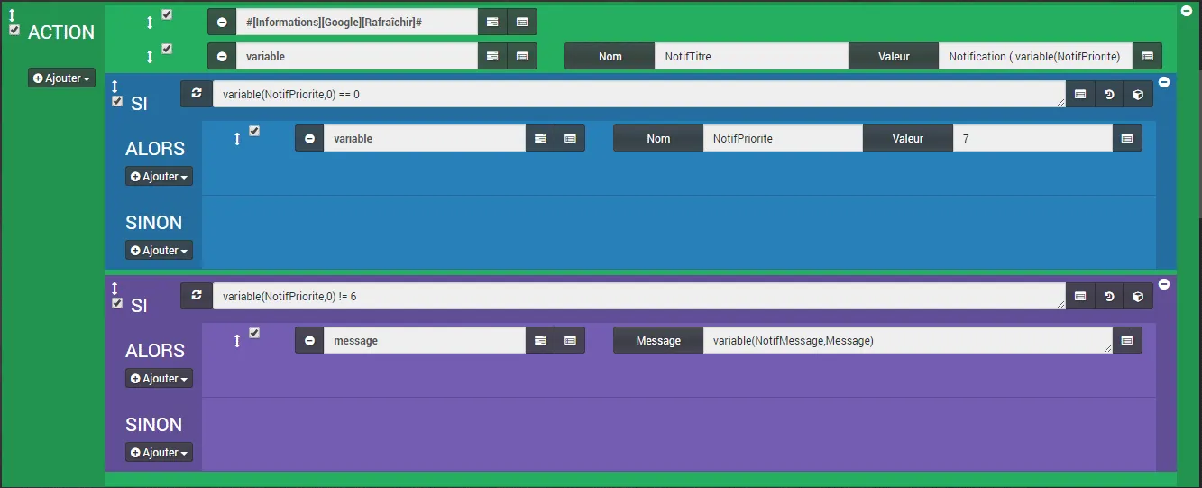 Jeedom Gestion des Notifications avancées