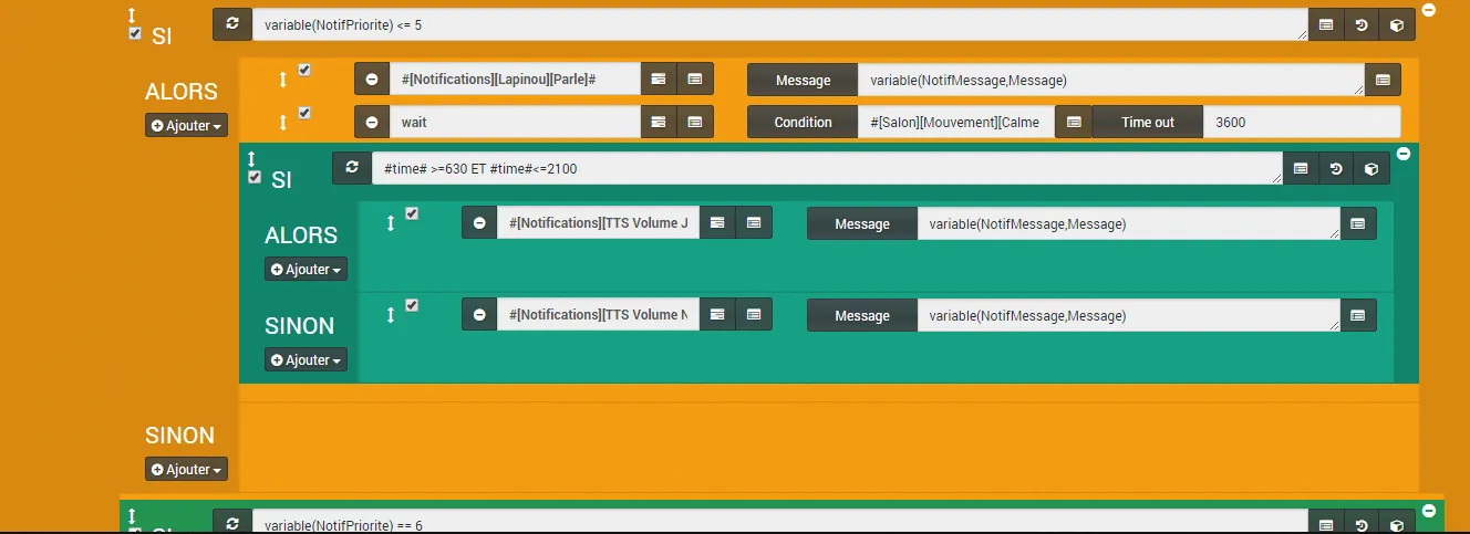 Jeedom Gestion des Notifications avancées