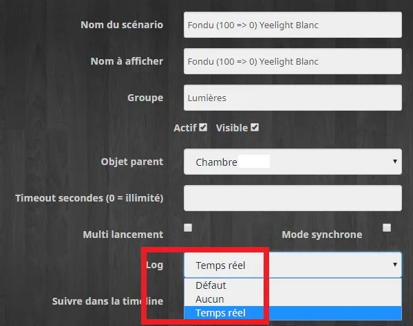 Fondu paramétrable des ampoules Yeelight Jeedom