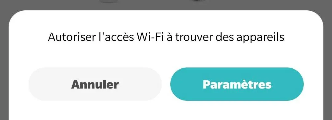 Si le wifi de votre telephone n’est pas activé il vous sera demandé de la faire.