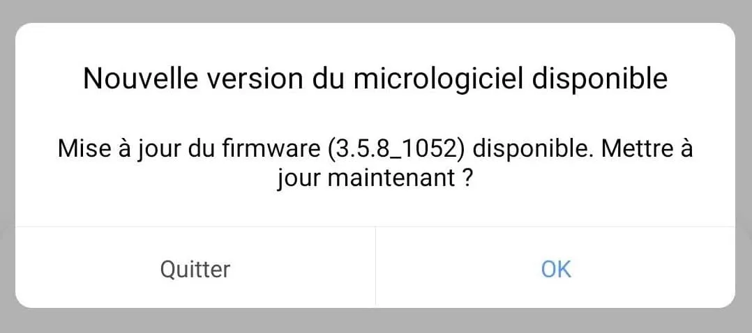 Mise à jour du Firmware