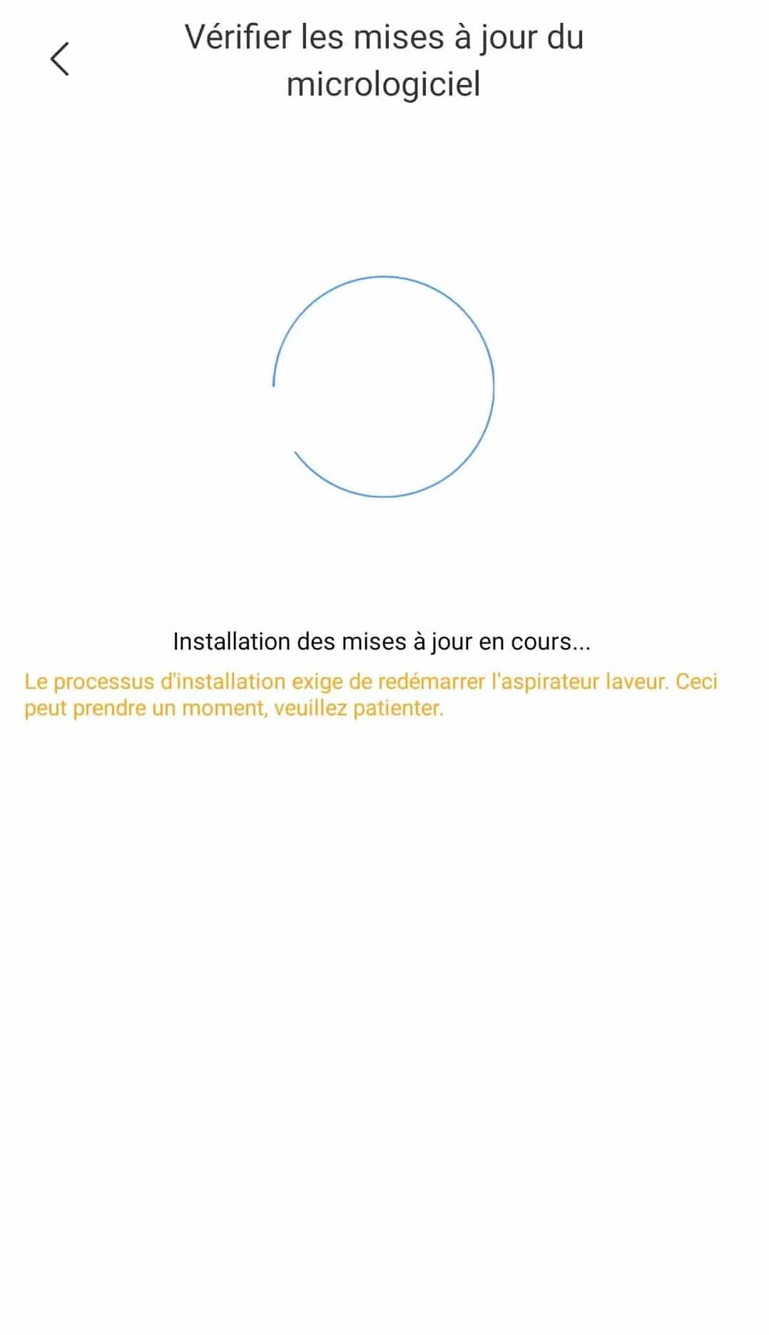 Patientez lors de l’installation