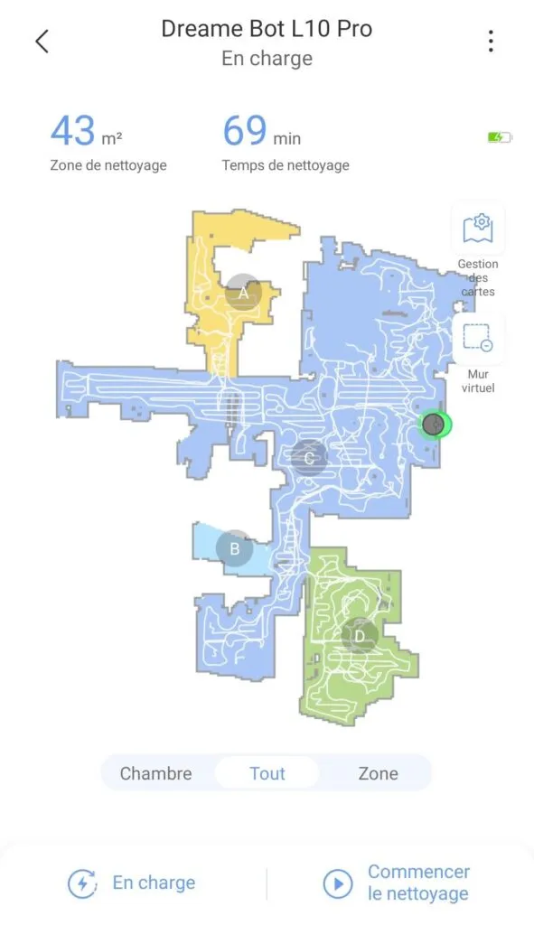 Première cartographie du Robot Dreame Bot L10 Pro
