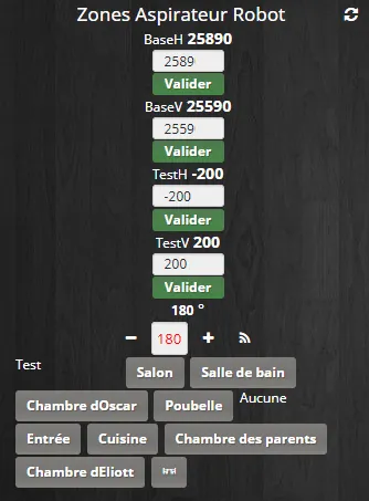 Zone Aspirateur Robot dans Jeedom